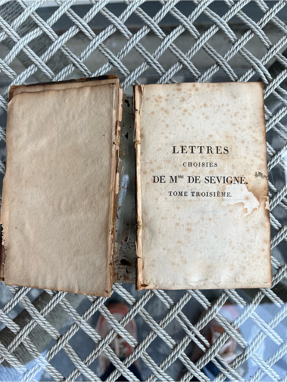 Antique 1810 French Book Letters From Dem De Sevigne Tome Troisieme As Is